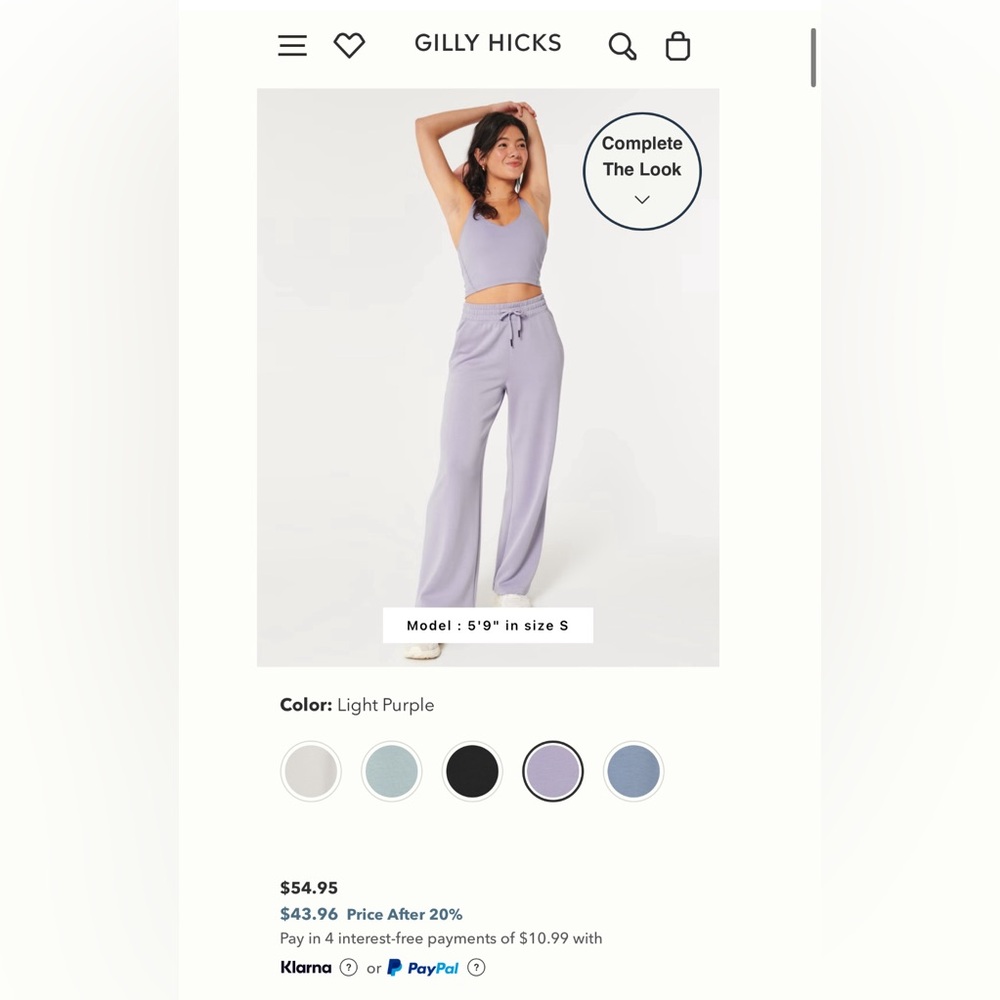 Gilly Hicks Light Purple Wide Leg Lounge Pants